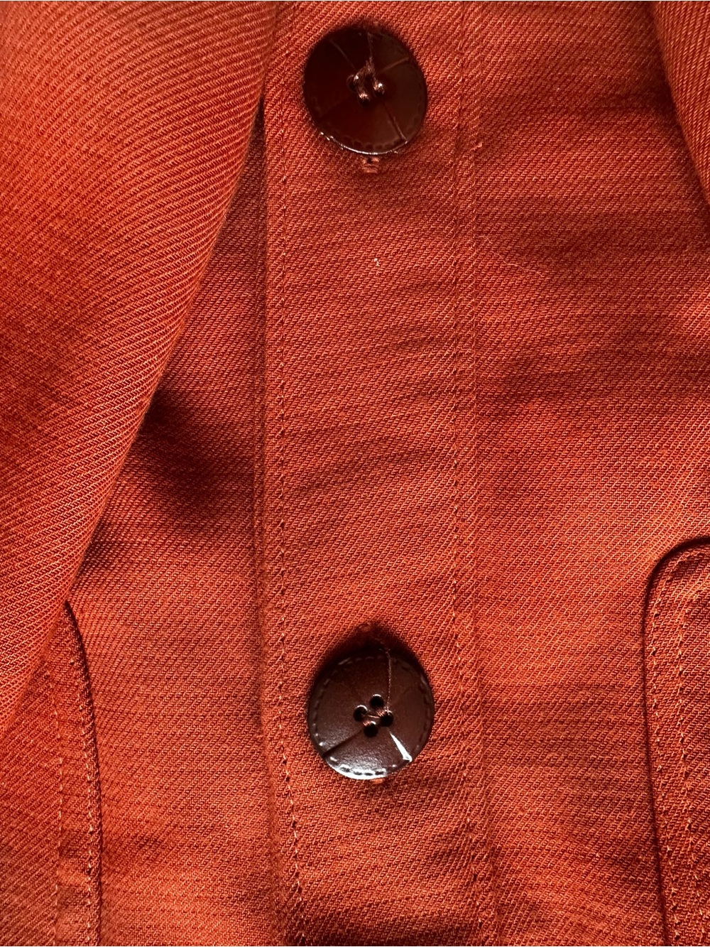 H&M Rust Oversized Utility Jacket Shacket Minimalist Button Up Coat EU 34 - Picture 4 of 12